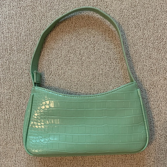 green alligator print shoulder bag - Picture 1 of 1